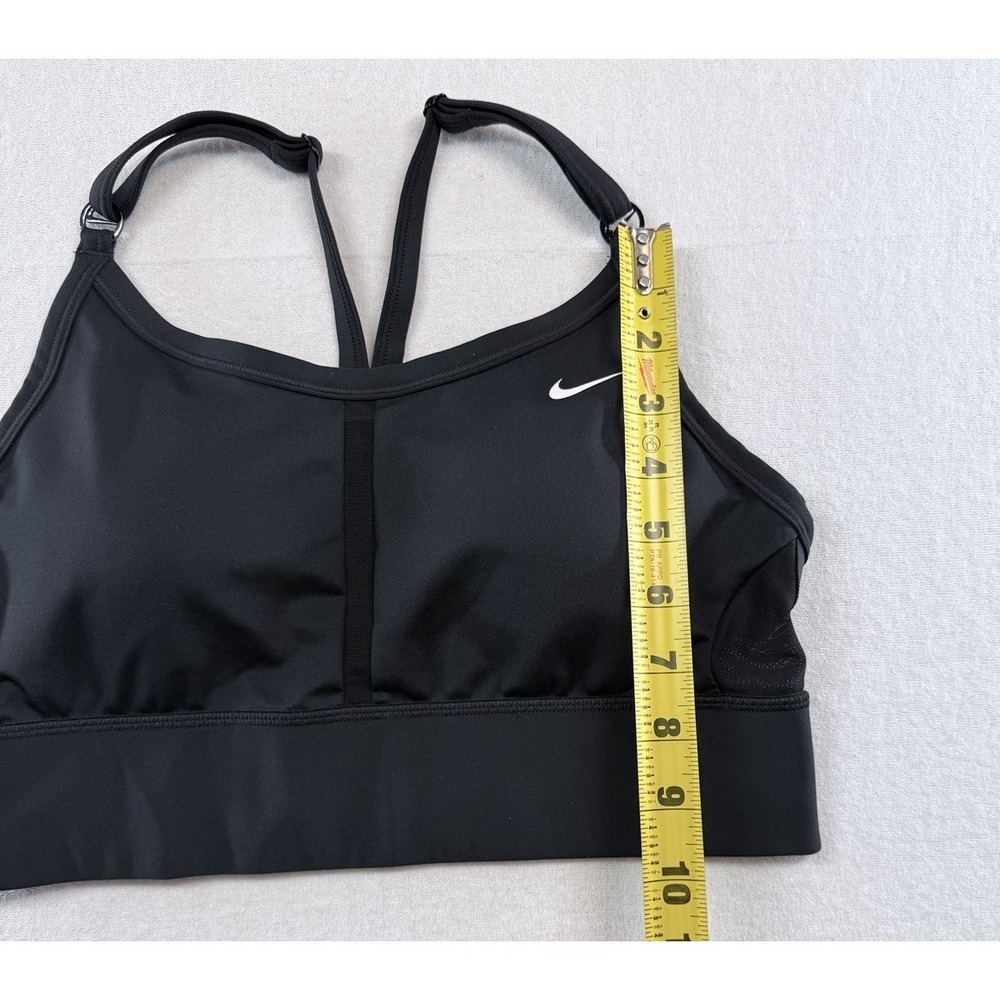 Nike Womens Size L Indy Racerback Light Support Sports Bra Solid Black - Picture 6 of 10